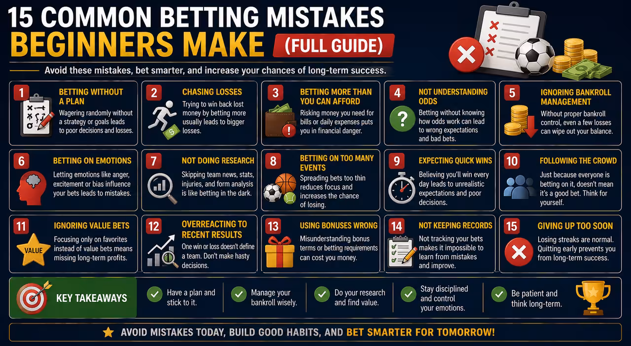 15 Common Betting Mistakes Beginners Make (Full Guide)