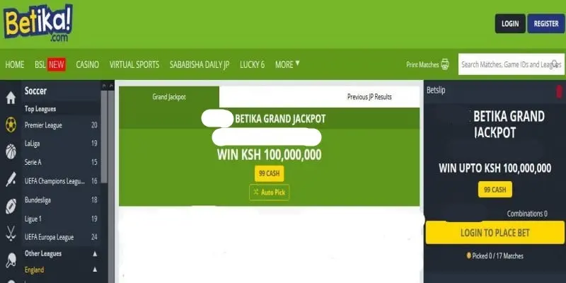 How to Play Betika Grand Jackpot with 99 KES