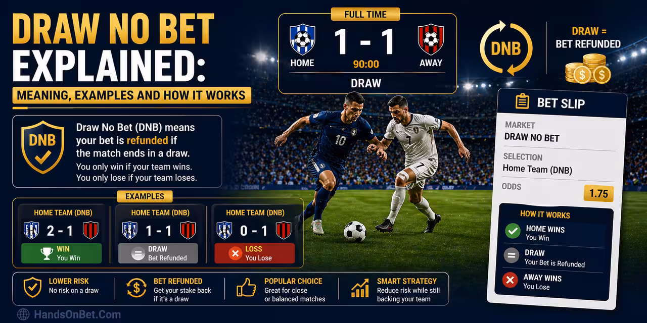 Draw No Bet in Betting: Meaning, How It Works, Examples, and When to Use It